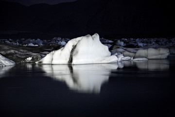 icebergs at night