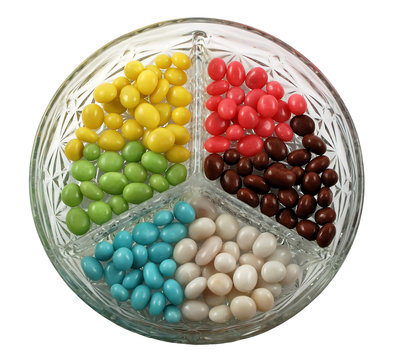 bowl of colourful jellybeans