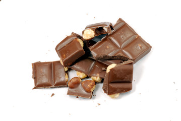 chocolate on white background