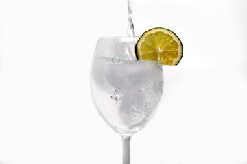 water pouring into a glass