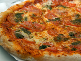 fresh pizza close up