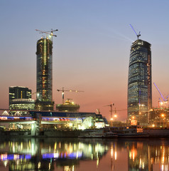 moscow city business center is under construction