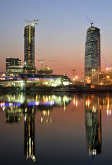 Obraz premium moscow city business center is under construction