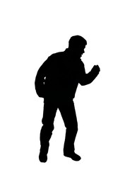 silhouette of a casual man