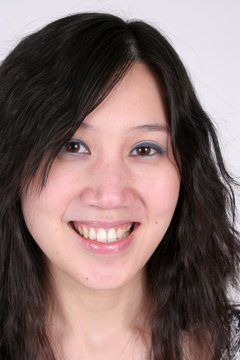 chinese woman smiling close up of face