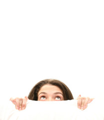 hiding business woman
