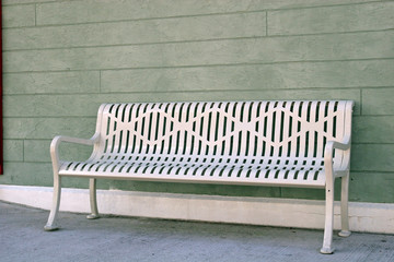 white bench