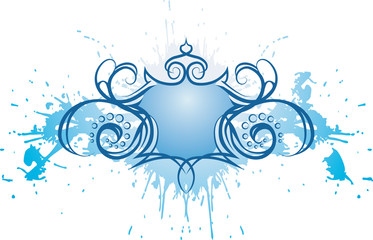 winged shield graffiti grunge background.