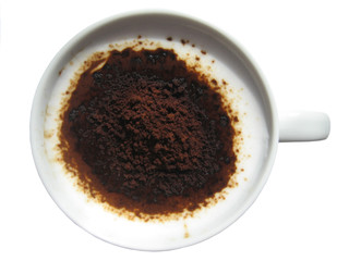 coffee powder in a cup