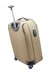 beige travel suitcase - isolated