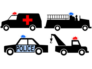 ambulance police car silhouettes © Stephen Finn