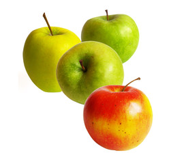 apples on a white