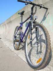a bicycle at the wall