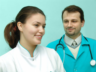 young physician and nice nurse