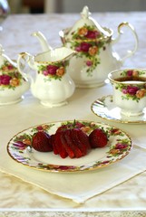 strawberries and tea