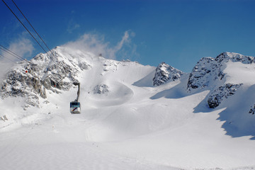 panoramic snow mountains view