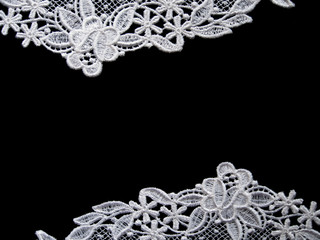 Fototapeta premium white lace on black