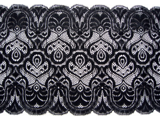 black lace on white
