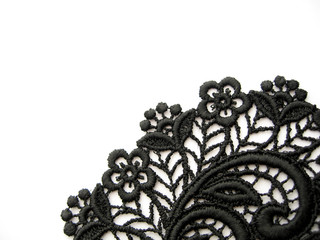 black lace on white