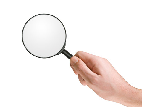 Magnifying glass in hand Stock Photo by ©Violin 8296256