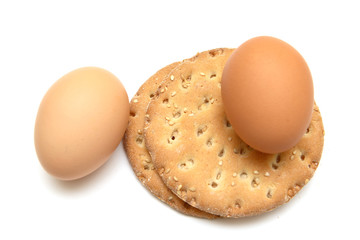 two eggs and dried bread