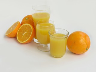 Fototapeta na wymiar oranges fruits and orange juice