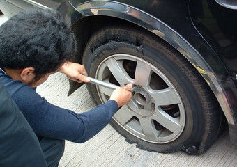tyre blow-out