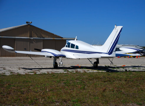 Small Private Airplane Rear View