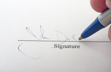 sign on dotted line