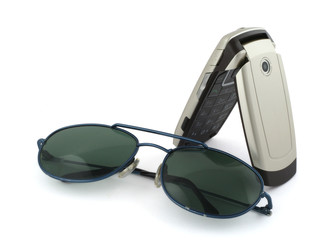 mobile phone nad sunglasses