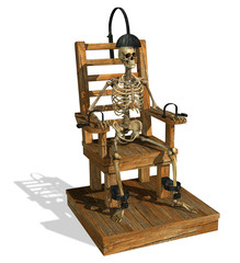 electric chair with skeleton