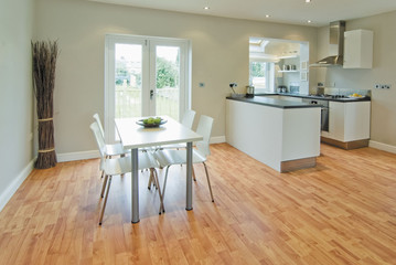 dining room and kitchen
