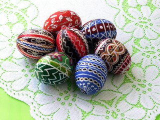 easter multicolor eggs