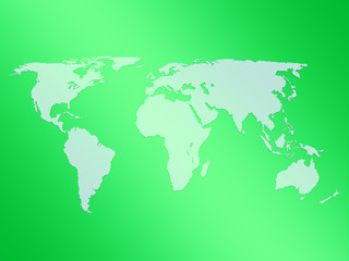world map 3d green