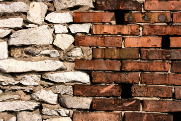 brick and stone walls joint