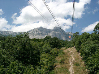 Fototapeta na wymiar the mountain lift