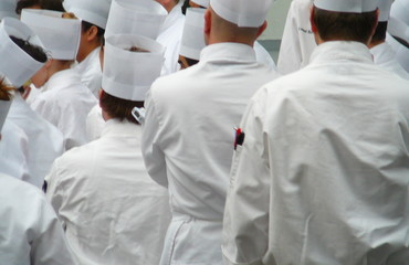 group of chefs in uniform whites