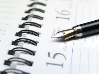 calendar and pen close-up