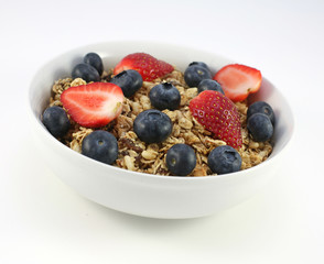 fruit cereal on the white background