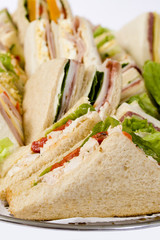 close up sandwich platter