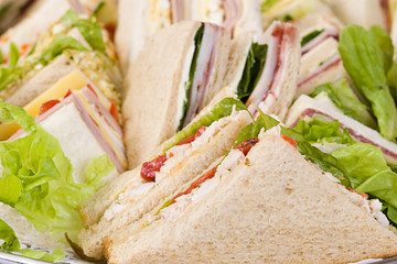 close up sandwich platter