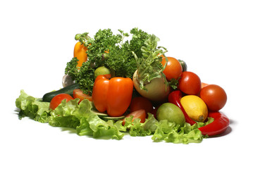 fresh tasty vegetables isolated on white