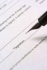 signing a document
