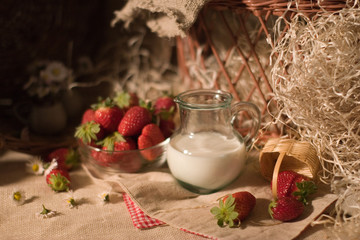milk and strawberry