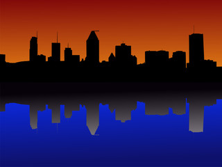 Obraz na płótnie Canvas montreal skyline at dusk