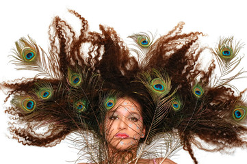 crazy peacock hair