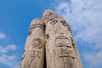old wooden idol