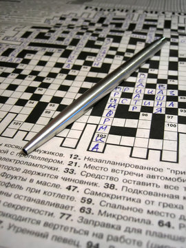 crosswords and pen