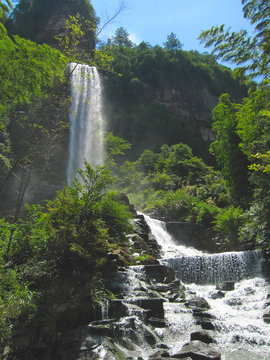 tropical waterfall, quingyanshan national park, china