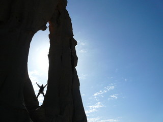 escalade en contre jour